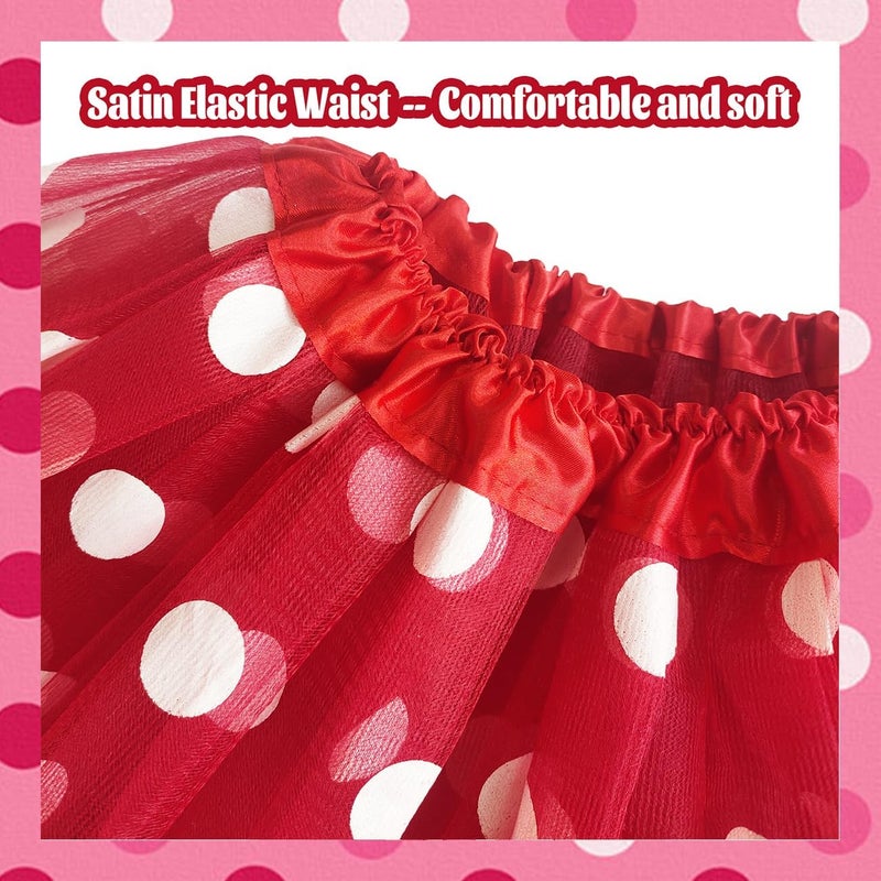 WINROLA Girls' Polka Dot Tutu Glitter Ballet 3 Layer Tulle Dance Skirt Mouse Little Girls 3-8Y Costume Dress Up Tutu - Image 3